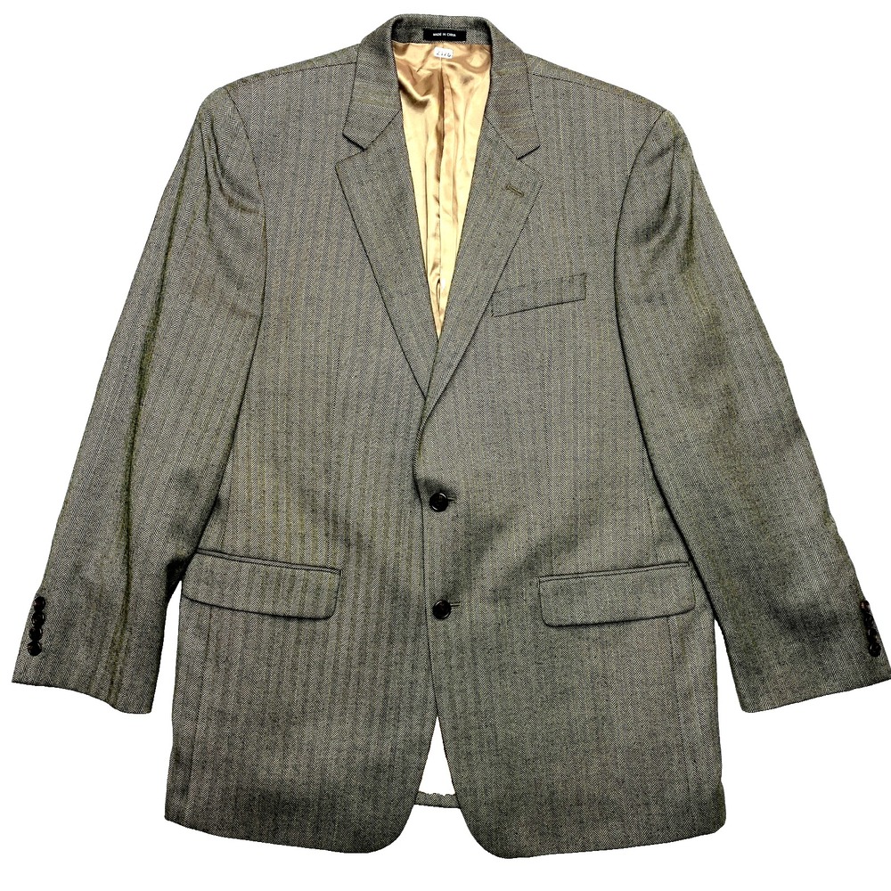 Lauren Ralph Lauren Blazer Mens 42L Olive Wool Herringbone Jacket